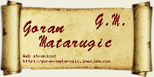 Goran Matarugić vizit kartica